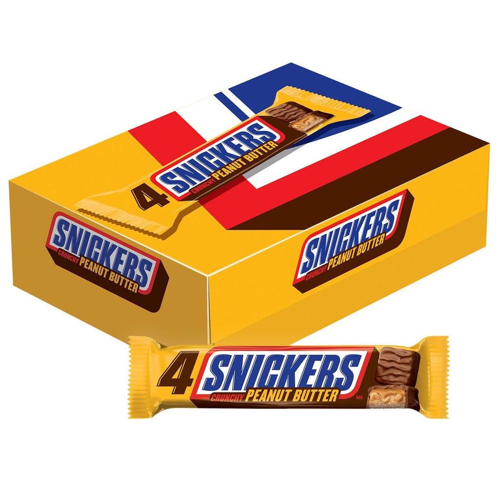 Snickers 4 To Go Peanut Butter Squares 18 ct 3.56 oz | Four Seasons Candy